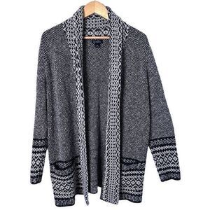 Lucky Brand Womens Black and White Open Cardigan Size S‎